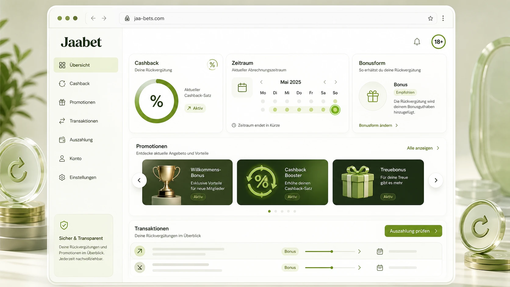 Cashback und weitere Promotionen