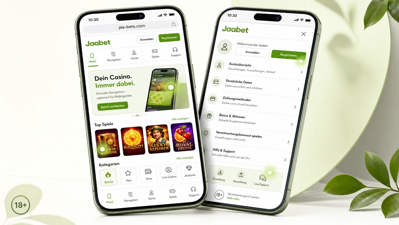Mobile Nutzung von Jaabet